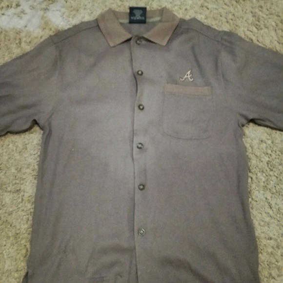 atlanta braves button up jersey